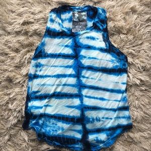Blue tie dyed tank